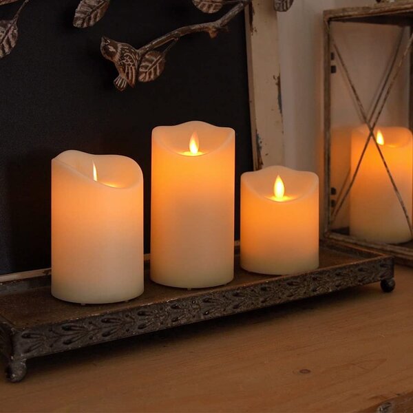 Symple Stuff Piece Unscented Pillar Candle Set Reviews Wayfair